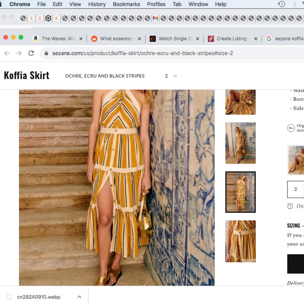 NWOT Sezane Koffia Skirt XS